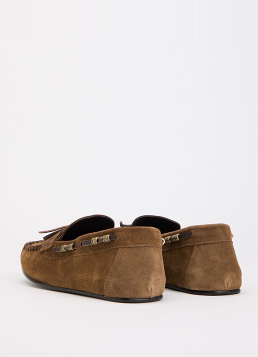 ba&sh Celodie mocassin van suède - achterkant 5 bruin