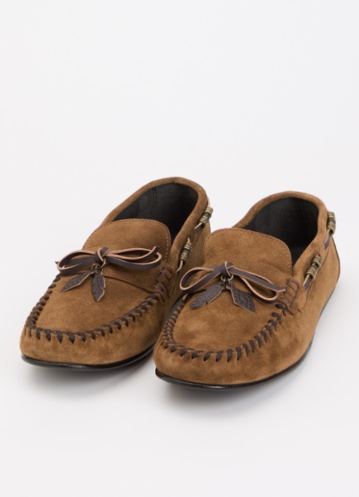 ba&sh Celodie mocassin van suède - detail 2 bruin