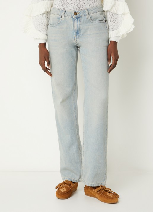 ba&sh Cenos high waist straight leg jeans met lichte wassing