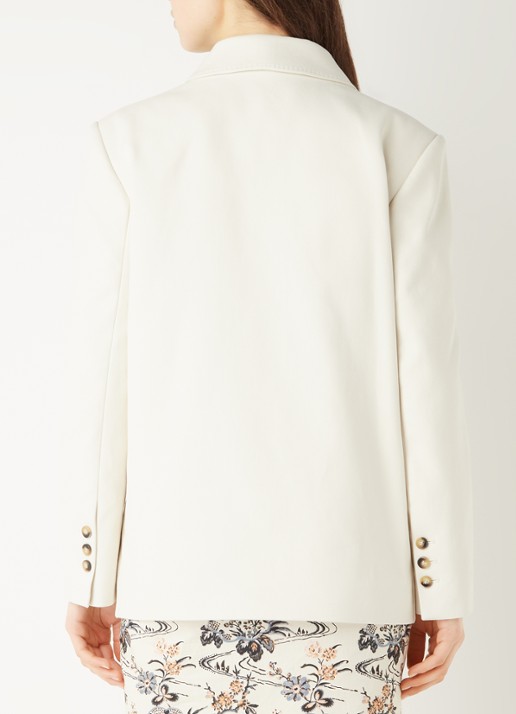 Ba&sh Cesar double-breasted blazer met paspelzakken - achterkant 4 creme