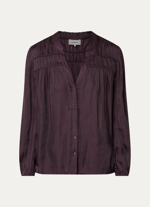 ba&sh Cessia blouse met ruches - voorkant 3 paars