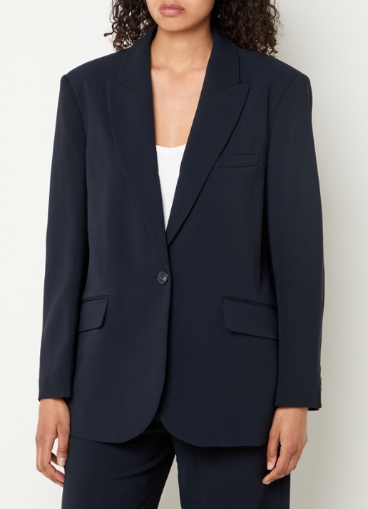 ba&sh Cetty blazer met klepzakken - detail donkerblauw