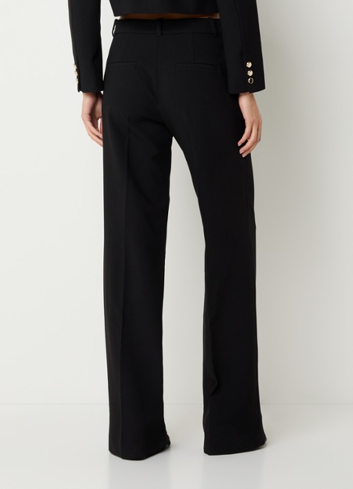 ba&sh Chaza mid waist straight fit pantalon met steekzakken - achterkant zwart