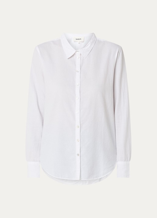 ba&sh Chiren blouse met kraag - voorkant 2 wit