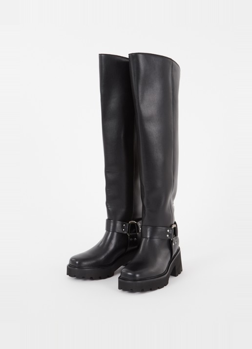 ba&sh Ciker overknee laars met gespdetail - detail zwart