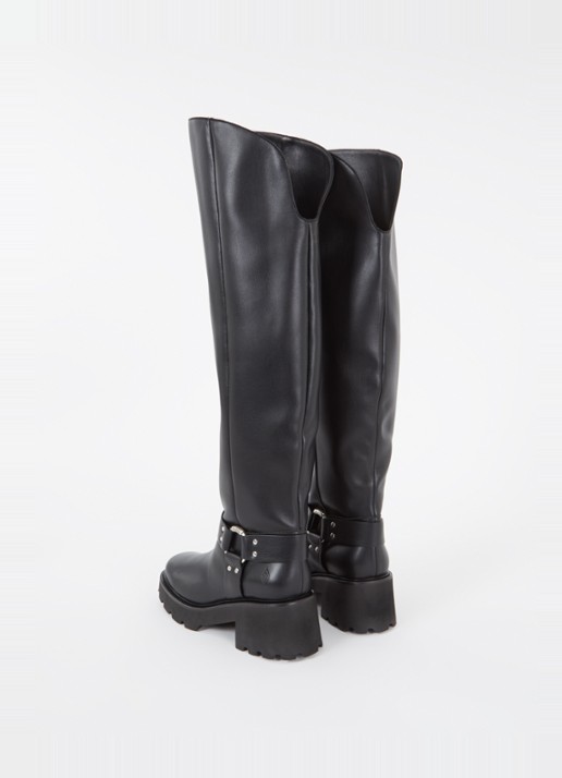 ba&sh Ciker overknee laars met gespdetail - achterkant 8 zwart