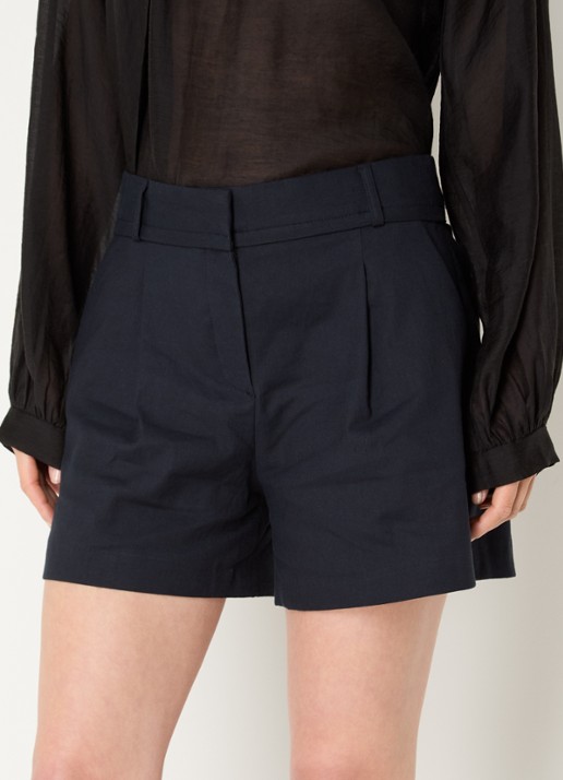 ba&sh Cilo high waist wide fit korte broek in linnenblend