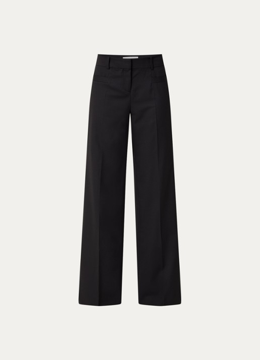 ba&sh Cistachio mid waist straight fit broek met steekzakken - voorkant 2 zwart
