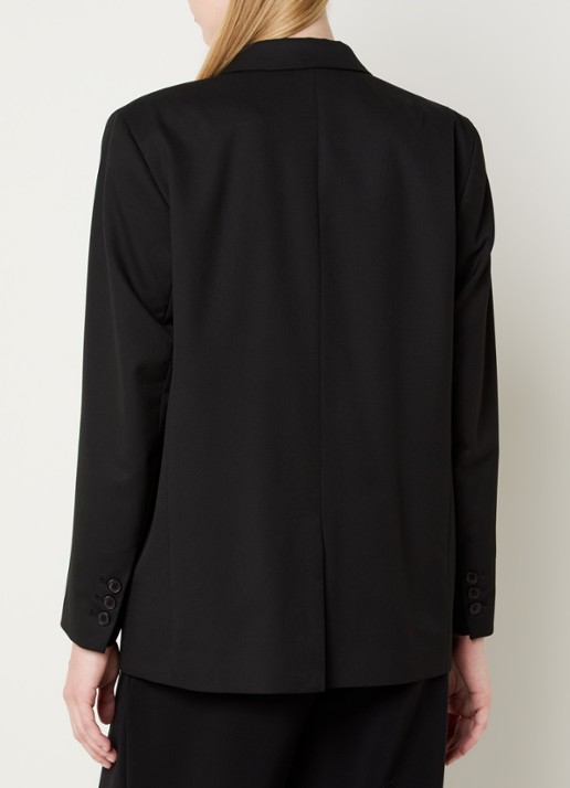 ba&sh Claro blazer in wolblend met klepzakken - achterkant 4 zwart