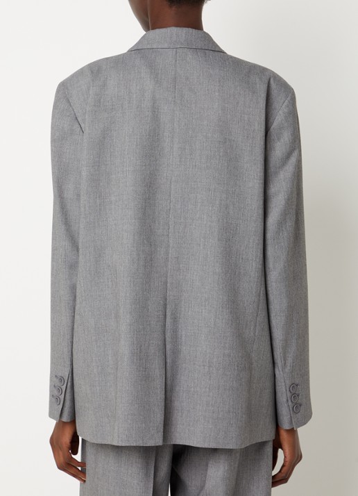 ba&sh Claro blazer in wolblend met klepzakken - achterkant grijsmele