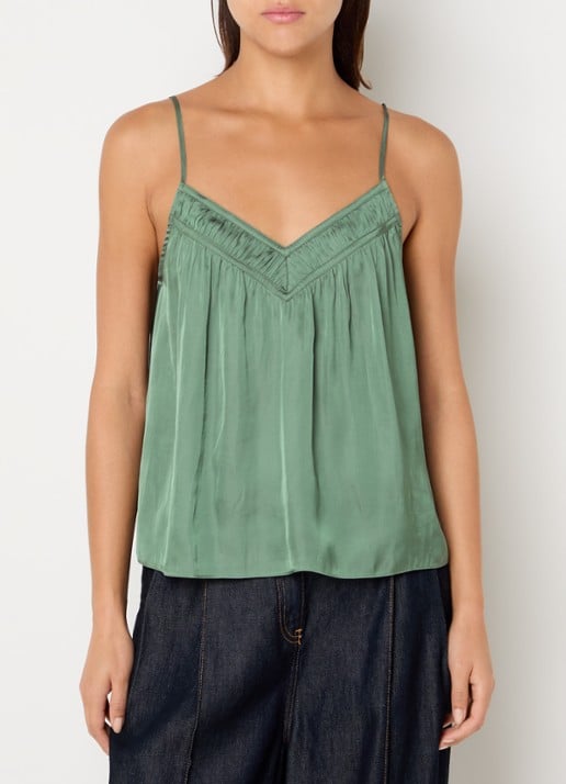 ba&sh Clovis top met spaghetti bandjes en glanzende finish