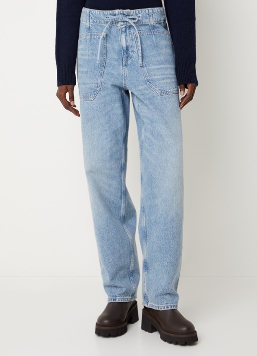 ba&sh Cocy high waist straight fit jeans met lichte wassing