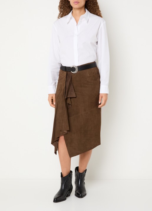 ba&sh Cola blouse met kraag - voorkant 3 wit