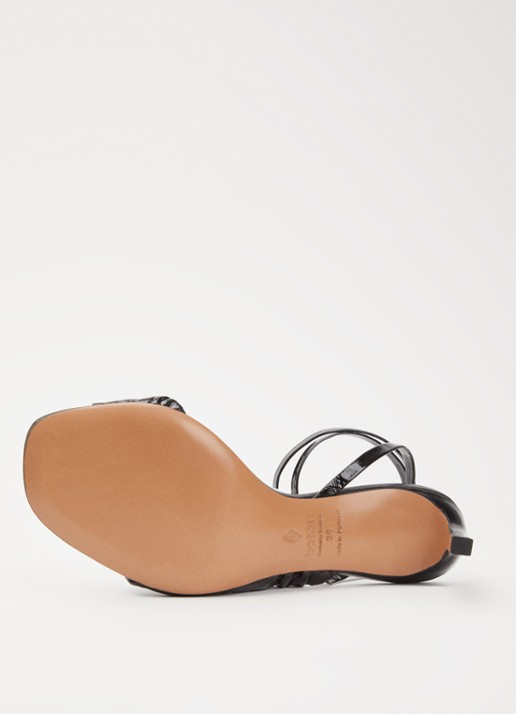 ba&sh Colette sandalette van lamsleer - detail 4 zwart