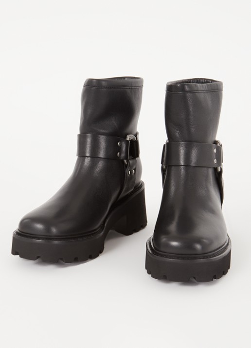 ba&sh Conda bikerboot van leer - detail 2 zwart