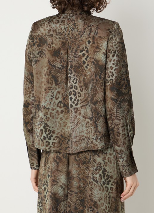 ba&sh Cornelia blouse met dierenprint - achterkant 2 khaki