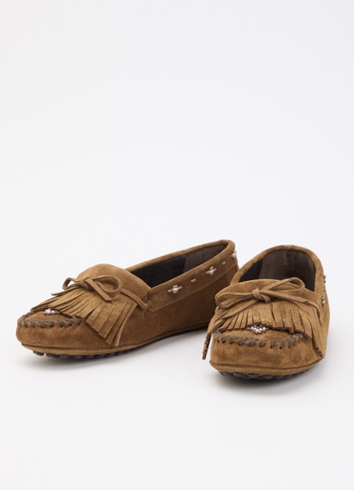 ba&sh Corto mocassin van suède - detail 3 bruin