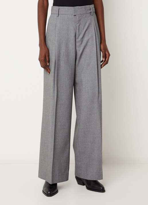 ba&sh Cravy high waist wide fit broek in wolblend