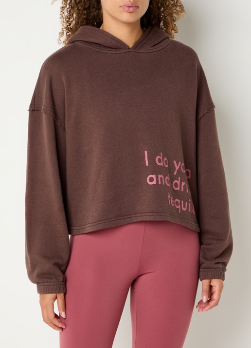 ba&sh Cropped hoodie met print