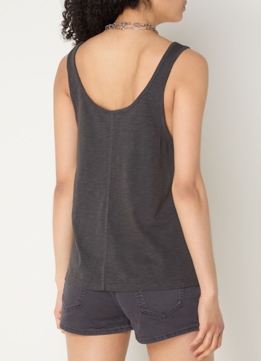 ba&sh Culte tanktop met print - achterkant 4 antraciet