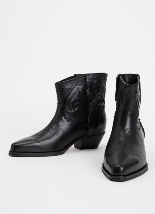 ba&sh Curtis cowboylaars met borduring - detail zwart
