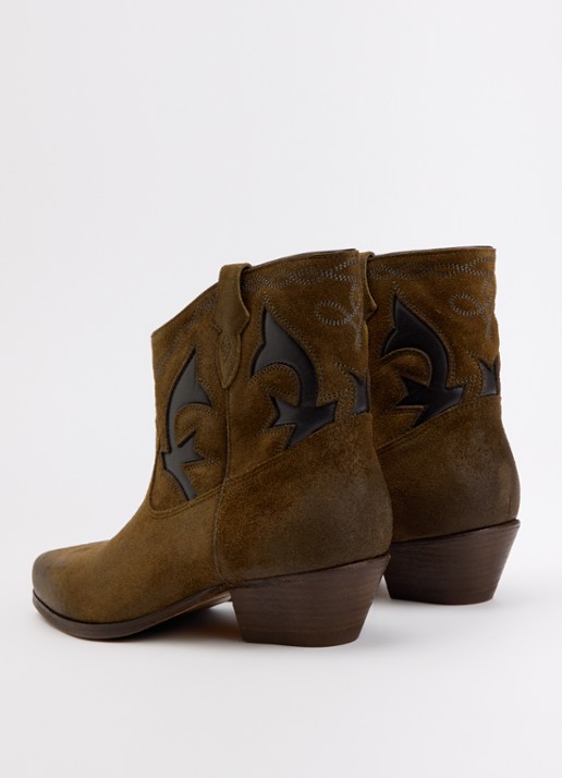 ba&sh Curtis cowboylaars van suède met details van leer - achterkant bruin