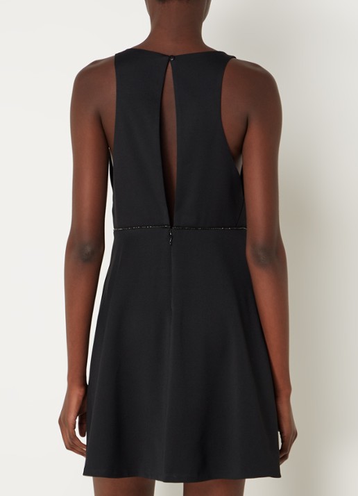 ba&sh Cute mini jurk met strass en rugdecolleté - achterkant 3 zwart