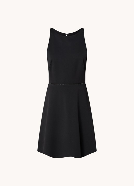 ba&sh Cute mini jurk met strass en rugdecolleté - voorkant zwart