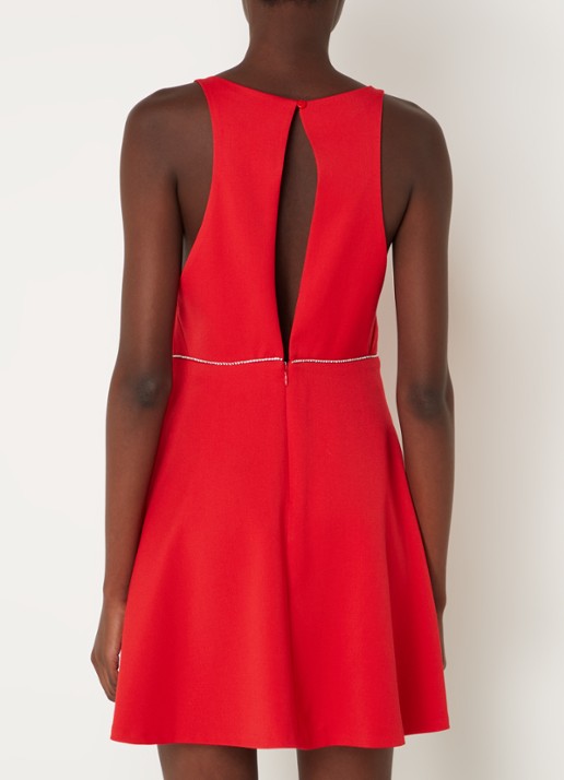 ba&sh Cute mini jurk met strass en rugdecolleté - achterkant 2 rood