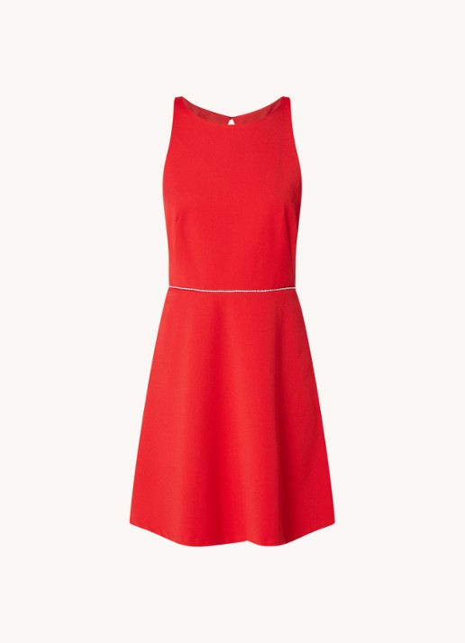 ba&sh Cute mini jurk met strass en rugdecolleté - voorkant 3 rood