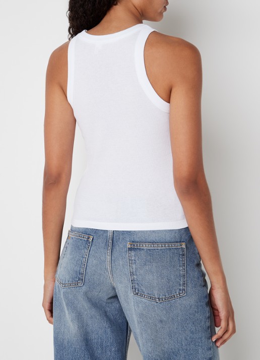 Ba&sh Cynda tanktop met ribstructuur - achterkant 4 wit