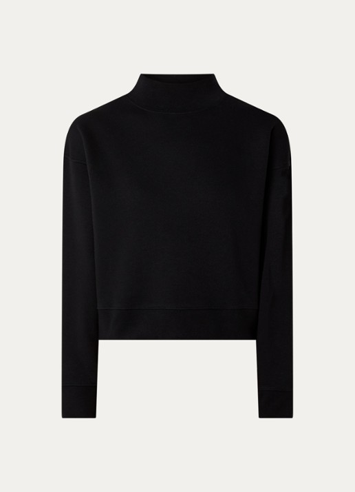 ba&sh Daky sweater met opstaande kraag en ritsdetail - voorkant zwart