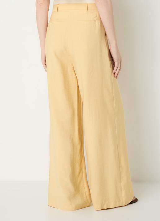 ba&sh Deana high waist wide leg pantalon met steekzakken - achterkant geel