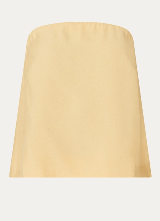 ba&sh Deborah strapless top  - voorkant geel
