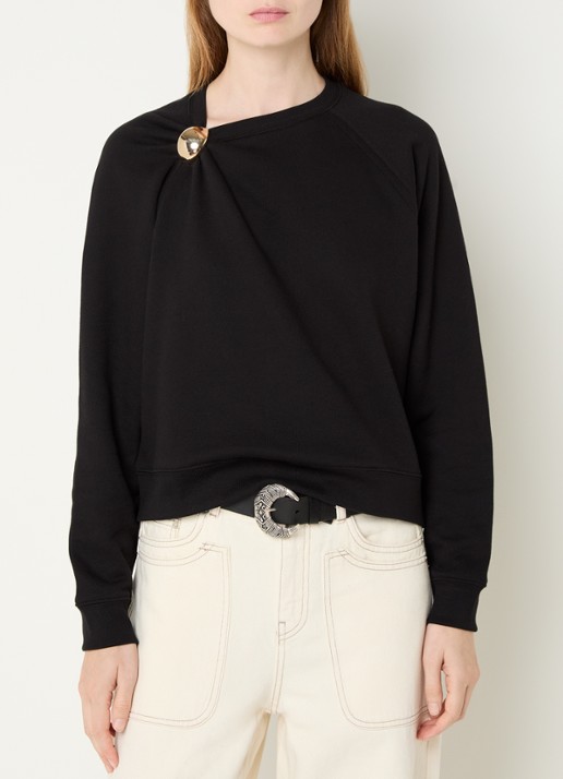 ba&sh Della asymmetrische sweater met plooidetail