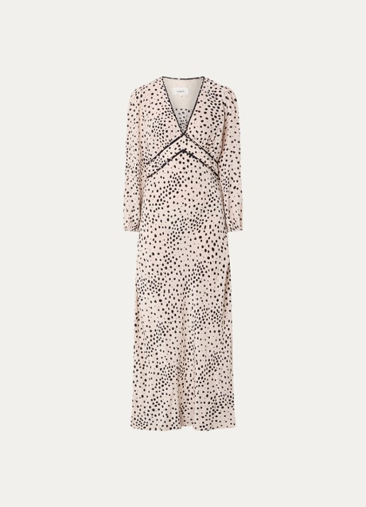 ba&sh Derby maxi tuniekjurk met stippenprint - voorkant lichtroze