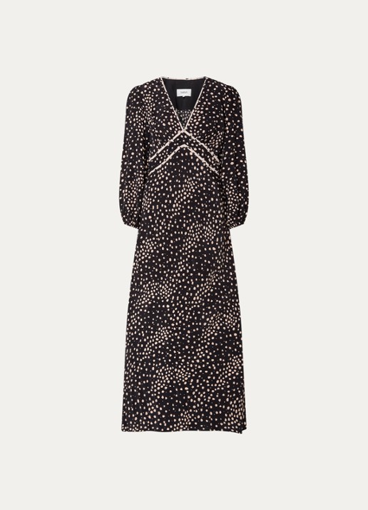 ba&sh Derby maxi tuniekjurk met stippenprint