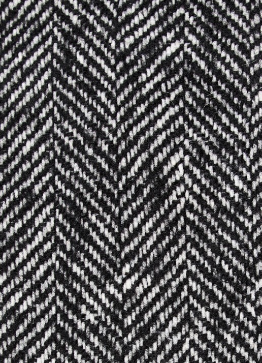 ba&sh Dinara mantel in wolblend met visgraatdessin - detail 2 zwart