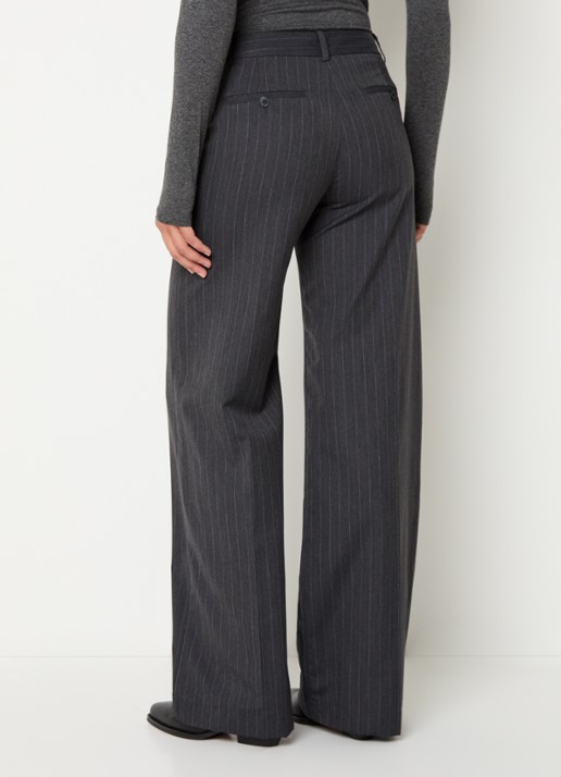 ba&sh Disty mid waist flared fit pantalon met steekzakken - achterkant 2 donkergrijs