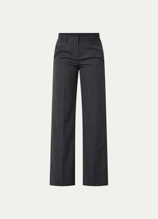 ba&sh Disty mid waist flared fit pantalon met steekzakken - voorkant 3 donkergrijs
