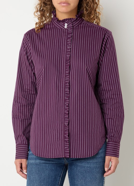 ba&sh Elvire blouse met opstaande kraag