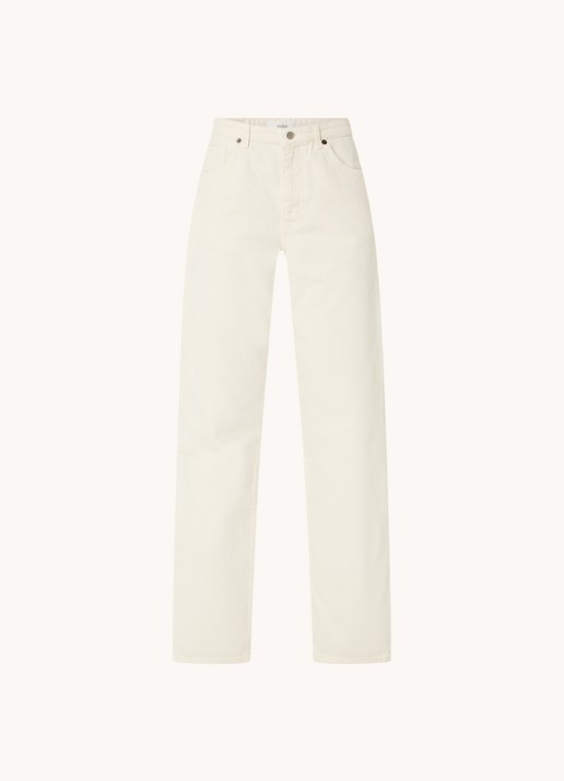 ba&sh Erell high waist straight leg jeans met gekleurde wassing - voorkant 3 gebroken wit