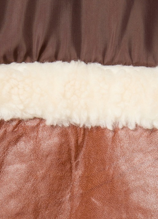 ba&sh Explora jack met details van teddy  - detail 3 hazelnootbruin