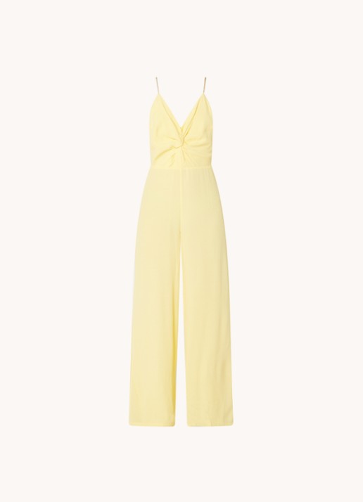 Ba&sh Fifia wide fit jumpsuit met kettingdetail en rugdecolleté - voorkant 2 abrikoos