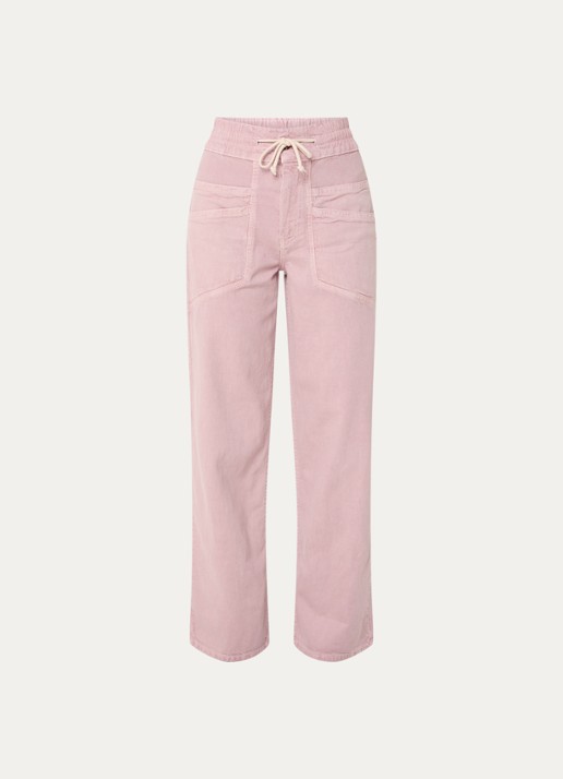 ba&sh Fima high waist straight fit broek met steekzakken - voorkant lichtroze