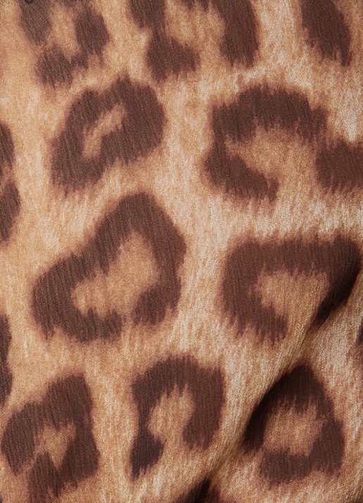 ba&sh Fusion mini blousejurk met panterprint - detail 5 camel