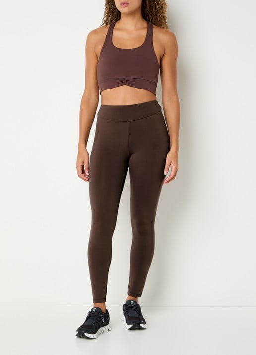 ba&sh Gabou high waist trainingslegging met logo - voorkant 2 bruin