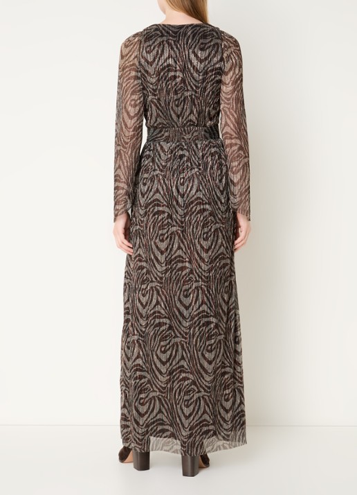 ba&sh Gaelle maxi jurk met cut-out detail en lurex - achterkant 5 lichtgrijs