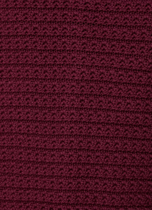 ba&sh Gaspard grofgebreid vest met opgestikte zakken - detail 3 cranberryrood