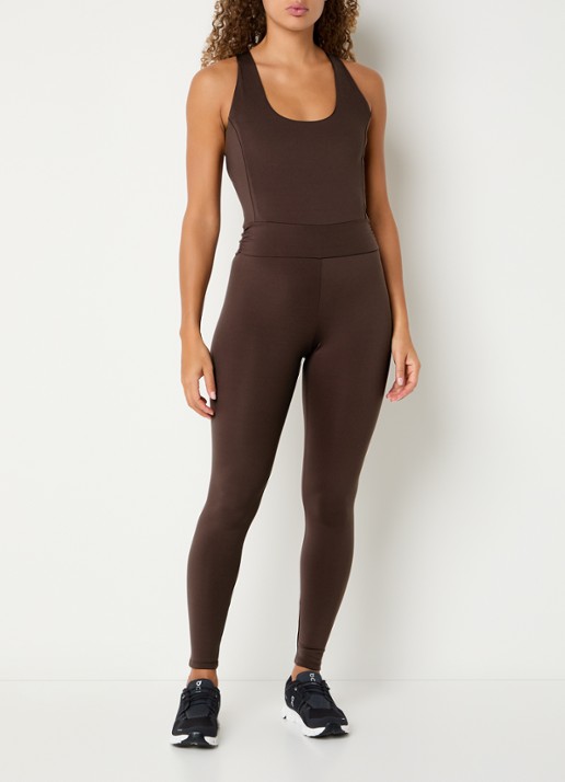 ba&sh Ginna skinny fit jumpsuit met rugdecolleté - achterkant 4 bruin